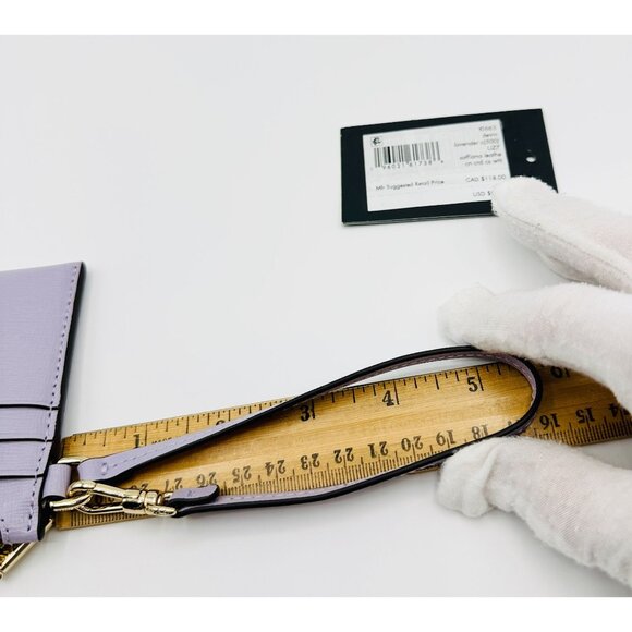 Kate Spade KI663 Devin Coin Card Case Wristlet Lavender Cream Saffiano Leather - Picture 15 of 15